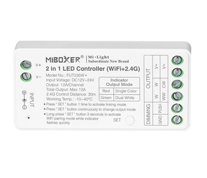 FUT035W + mibroxer 2 в 1 светодиодный контроллер Wi-Fi 2,4G контроллер приложения для смартфона для двойного белого света