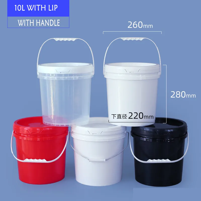Atacado Fábrica 10L Food Grade 3 Galão baldes plásticos com alça pintura plástico balde