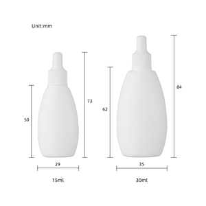 <strong>Empty</strong> 5ml 10ml 15ml 30ml Oval Round White Plastic Squeezed Essence <strong>Dropper</strong> <strong>Bottle</strong> with Nozzle Cap - Product Image 5