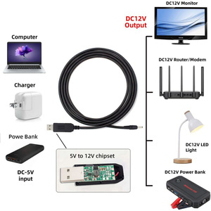 充電用5V ~ 12V USB-DCブーストケーブル工場 - Product Image 4