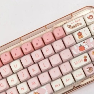 Keycaps personalizados Outono Puppy Teclado Mecânico Keycap 140 Teclas MOA Perfil Rosa PBT Sublimação Keycap Set