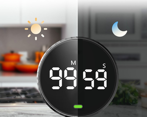 Timer da cucina digitale conto alla rovescia magnetico tondo conto alla rovescia con Display a LED per cucinare, incontrare, studiare e Fitness - Product Image 6