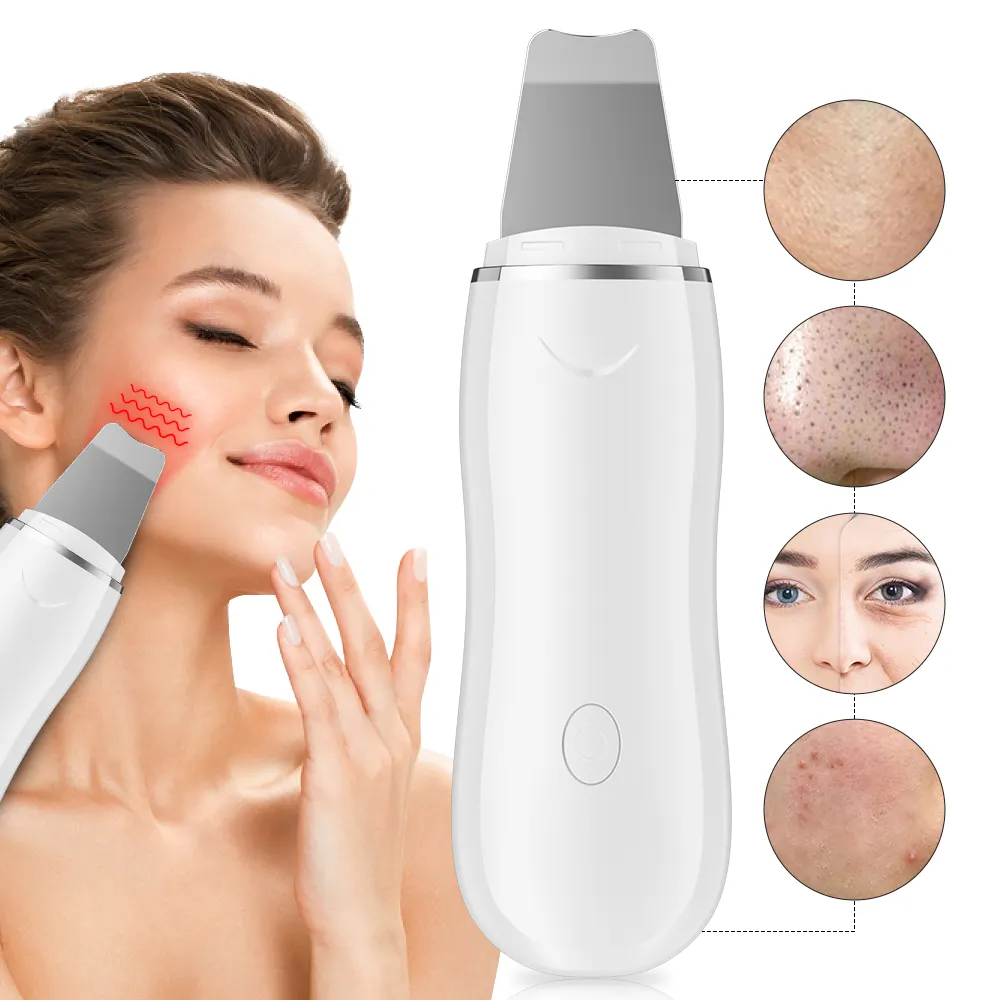 Wochuan Patent Women Face Beauty Wholesale Care Salon Professional Peeling Sonic Facial Lifting Skin Scrubber Spatula Device