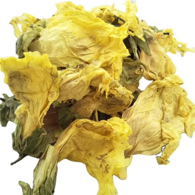 Shu kui hua fiori di gombo giallo essiccato all'ingrosso Hibiscus esculentus flos per il tè