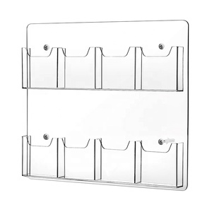 8 túi Acrylic Brochure chủ hiển thị tường mountable thiệp chúc mừng tờ rơi tài liệu tài liệu Acrylic hiển thị đứng chủ - Product Image 1