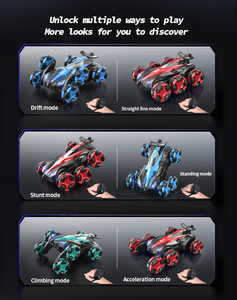 12 funciones Deformación Drift Stunt Car 6 Wheel Rc Car Spray y Drift One Button Auto Demo Coche de control remoto - Product Image 6