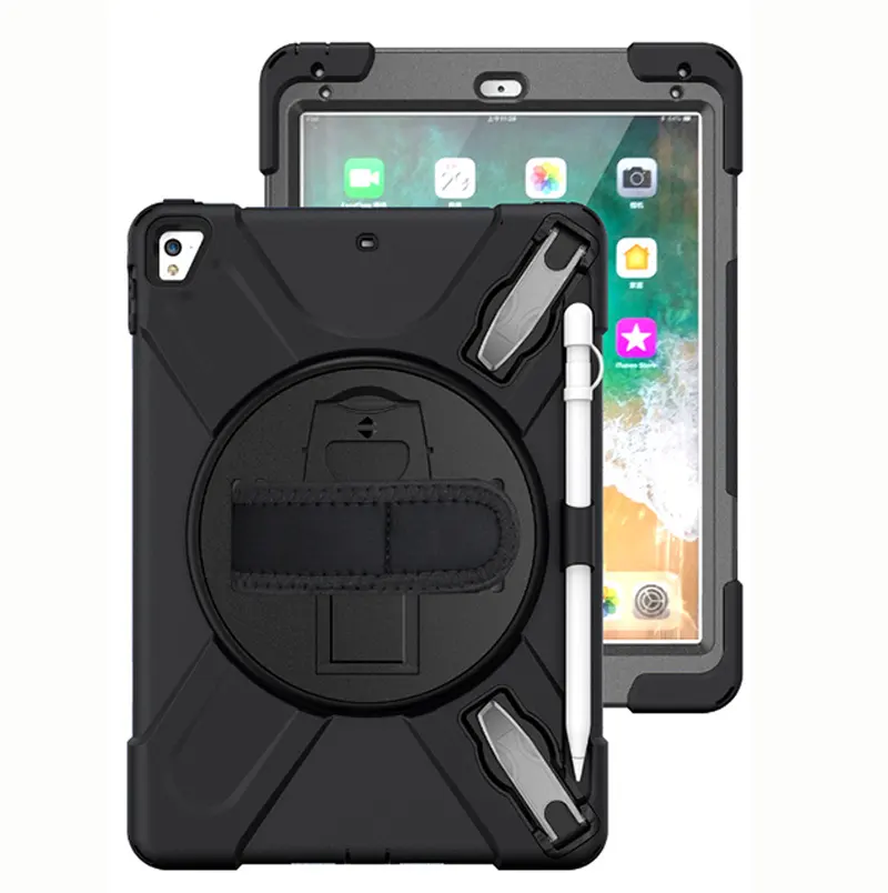 Per iPad 9.7/2017/2018/9.7 Pro/Air 2 Universale Da 9.7 Pollici Pieghevole Intelligente Staffa A Mano Matita Cinghia supporto Molle Del Silicone Caso Tablet