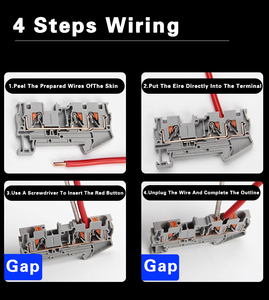 PT2.5-3L 26-12AWG 500V 20A Double-Layer Quick Wiring Wire Connector Combined <strong>Push</strong> in <strong>Spring</strong> Screwless Din Rail <strong>Terminal</strong> <strong>Block</strong> - Product Image 5