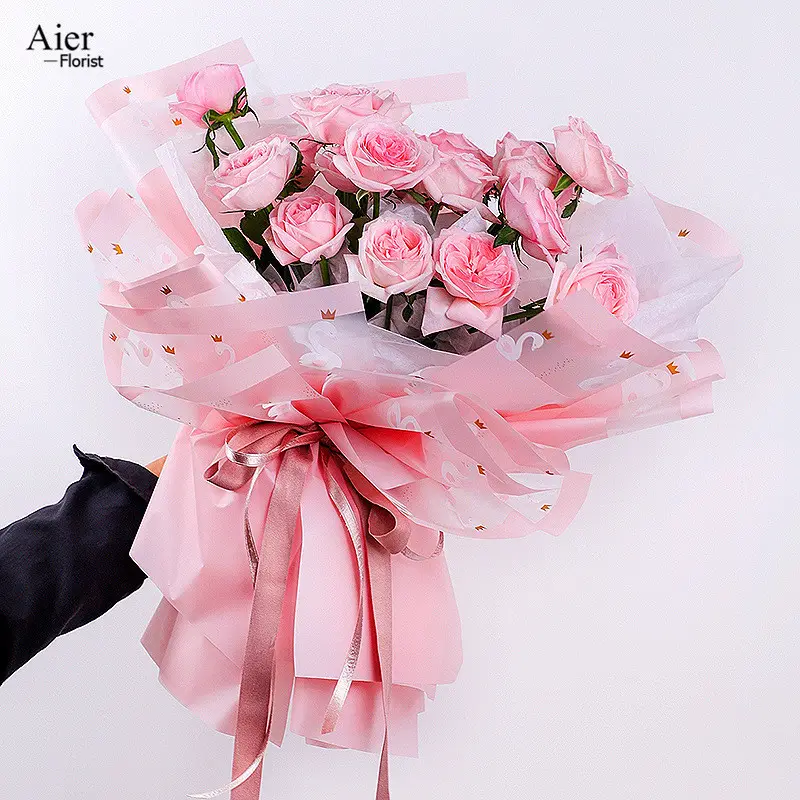 Aierflorist china wholesale gift korean Flower Wrapping Paper Hanshu Swan Princess Mist Face Paper Gift Pack Floral paper