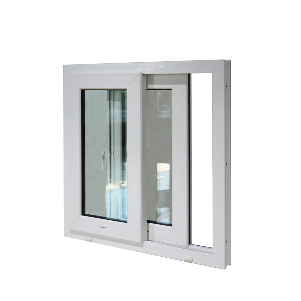 Griglia francese Design 3 binari telaio finestra porte in vetro e cursore Upvc/Pvc piccole finestre scorrevoli per la casa