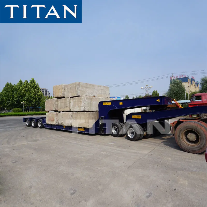 Trilinha 6 eixo carregador reboque 150 toneladas equipamento pesado transporte de cama baixa semi reboque