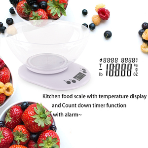 Cucina bilancia digitale con ciotola 5Kg funzione cucina allarme digitale con il conto alla rovescia Timer bilancia alimentare con ciotola - Product Image 2