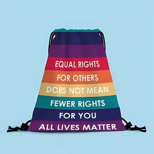 Custom Logo <strong>Rainbow</strong> Unisex Pride Drawstring Backpack Bag for Adults and Kids Swimming and Beach - Product Image 3