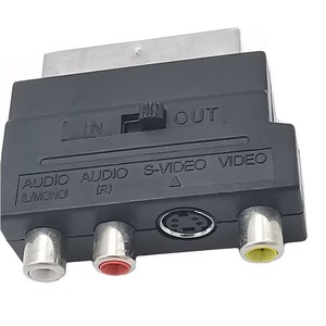 SCART-Adapter für Gaming AV-Block auf 3 Cinch Phono Composite S-Video In/Out-Schalter Konverter Netzteil Adapter für TV DVD VCR - Product Image 1