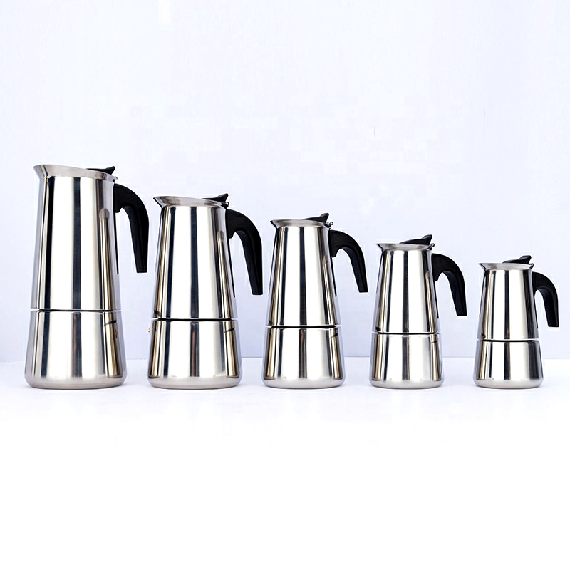 100ml/200ml/300ml/450ml Portable Espresso Coffee Maker Moka Pot Stainless Steel Coffee Brewer Kettle Pot For Pro Barista