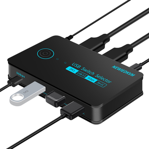 USB3.0 KVM交换机2x4 USB交换机2端口共享4台键盘鼠标打印机设备4端口集线器usb-a * 3 & usb-c * 1 - Product Image 1