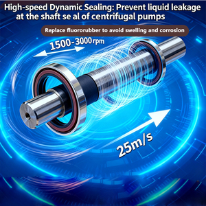 Gioăng dầu PTFE bằng thép không gỉ cho bơm ly tâm, bơm chân không, chịu hóa chất ở nhiệt độ cao, gioăng trục quay - Product Image 2