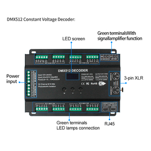 Factory Direct <strong>DMX512</strong> Constant Voltage <strong>Decoder</strong> 32CH Multiple Channels <strong>Dmx512</strong> <strong>Led</strong> <strong>Controller</strong> for Lighting