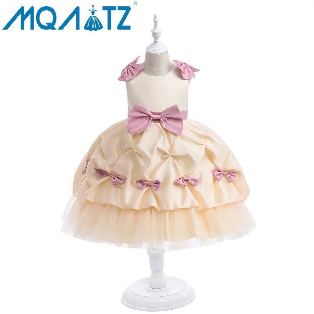 Mqatz OEM ODM Hot Bán Đầy Màu Sắc Cô Gái Bánh Thiết Kế Đảng Gown Trẻ Em Cầu Vồng Công Chúa Ưa Thích Ăn Mặc Trẻ Em Hoa Cô Gái Dresses