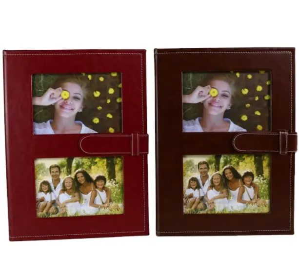 Wholesale 8x12 Leather wedding photo album scrapbook album with self adhesive inner sheet