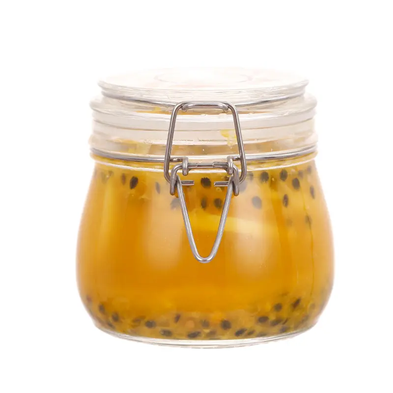 500ml snap di vetro miele barattolo di marmellata di immagazzinaggio della cucina vaso con coperchio in vetro