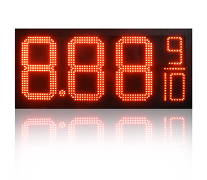 12-дюймовая 8889/10 красная 7-сегментная цифровая бензоколонка, цена на бензин, светодиодная ценовая панель для наружного пилона, ценовая газовая светодиодная вывеска - Product Image 1