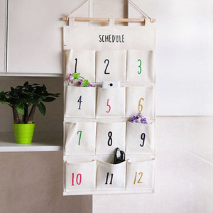 Trên Tường Cotton <span class=keywords><strong>Linen</strong></span> 3 Túi Phía Sau Cửa Treo Túi Biểu Tượng Tùy Chỉnh Treo Lưu Trữ Tổ Chức Cho Các Phụ Kiện Hàng Ngày - Product Image 6