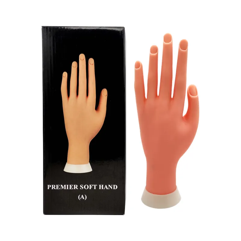 Suave y Flexible de plástico Flexible maniquí pintura práctica herramienta de uñas de arte mano Artificial para salón de uñas