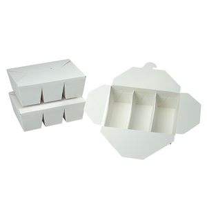 กล่องใส่อาหาร3ช่องใส่อาหารกล่องกระดาษขนมโลโก้ตามสั่งสำหรับร้านอาหาร - Product Image 4