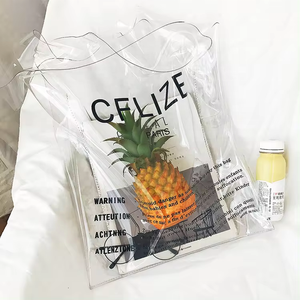 <strong>Low</strong> <strong>Moq</strong> Transparent Waterproof Travelling Fashion Clear PVC Tote <strong>Bag</strong> Custom Logo Printed Transparent Tote <strong>Bags</strong> - Product Image 3