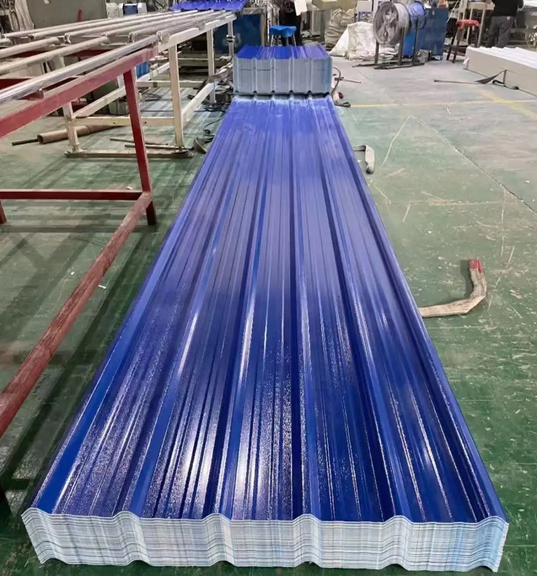 Factory price apvc blue exterior plastic tile roof for buildings