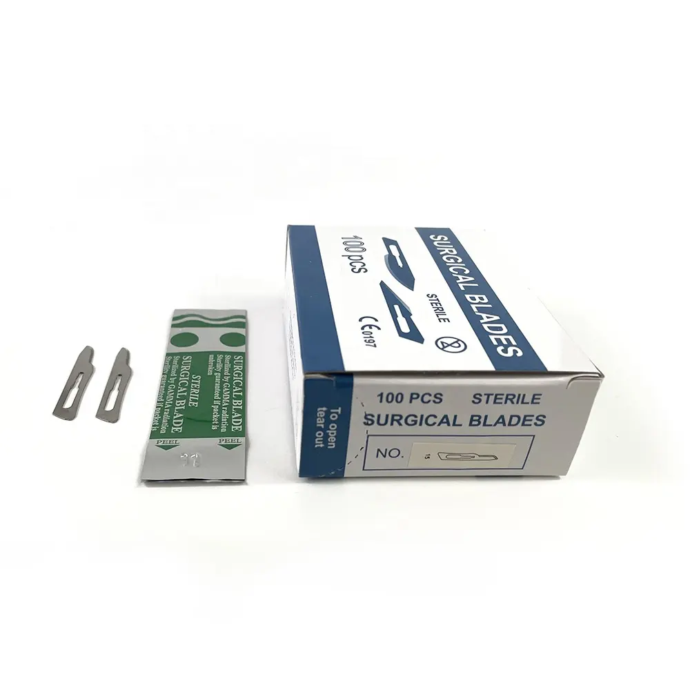 Instrumentos médicos de acero de cartón, hoja de micro bisturí de acero inoxidable, cuchilla quirúrgica dental