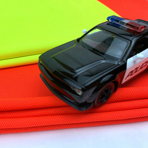 Tela de malla de red fluorescente de alta visibilidad reciclada de poliéster 100% de punto para chaleco de seguridad reflectante - Product Image 2