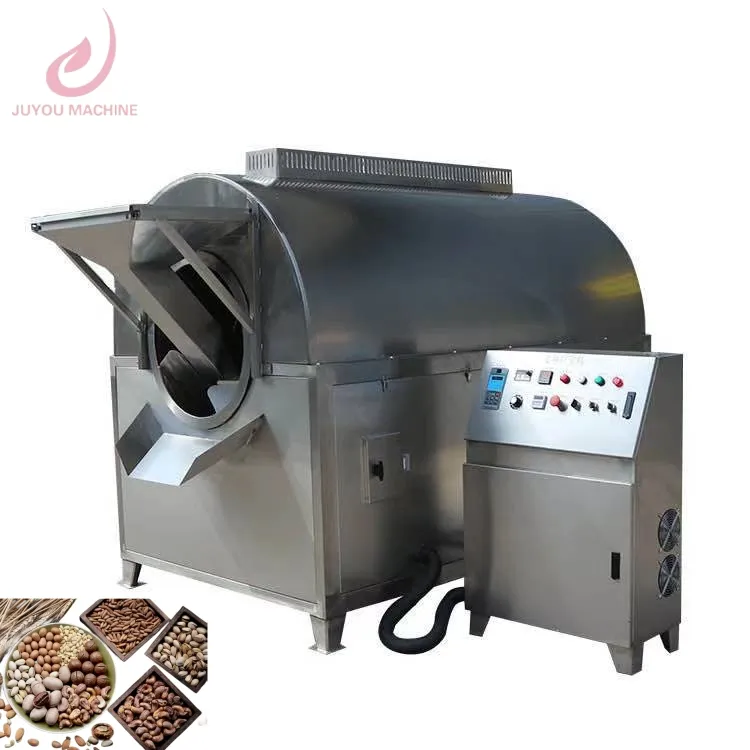 JY Hot sale factory nuts roaster electric chestnuts roaster machine Commercial drum rotary peanut roasting machine