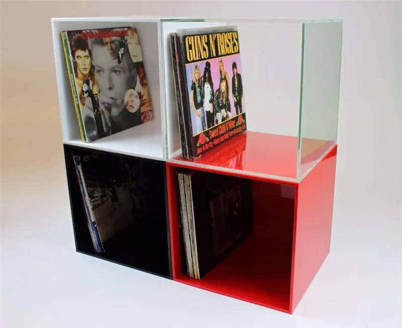 Klare Plexiglas-Schallplatten halter box aus Acryl für Sammlerstücke