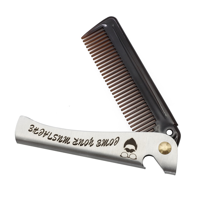 Peigne à barbe brun à dents fines