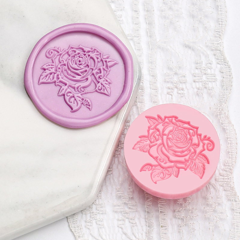 rose-12 (Nouvelle tête de tampon en plastique de 2,5 cm)