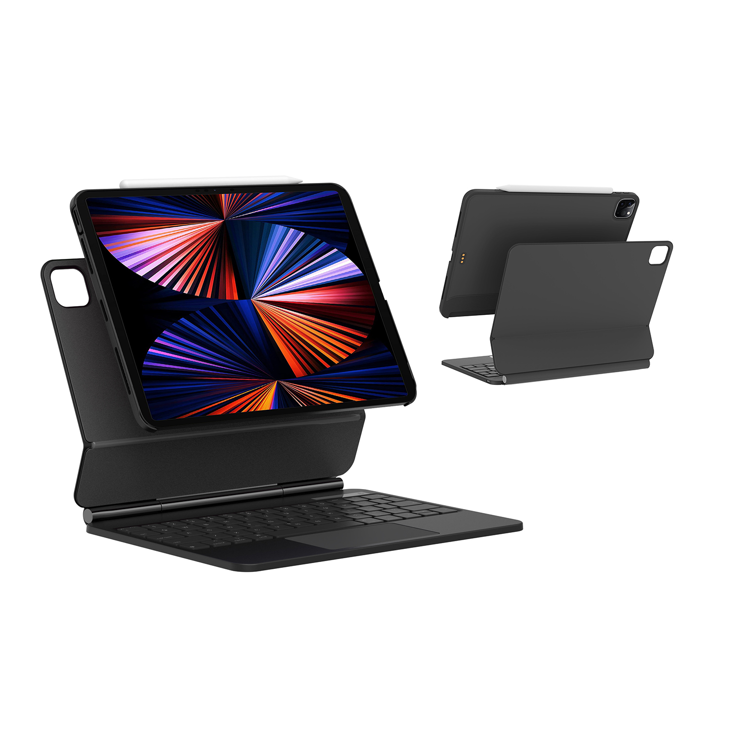 Tastiera Magic nera + copertina in pelle nera