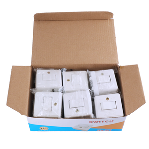 Interruttore quadrato montato su superficie 1 banda per luce con interruttore a comodino piatto a vite, interruttore a mano a pulsante bianco - Product Image 6