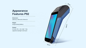 Динамический динамик P92 Android smart POS 5,5 дюймов сенсорный экран nfc все в одном pos - Product Image 2
