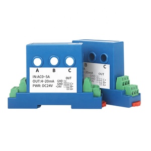 Trasmettitore di corrente CA trifase 1A 5 a10a 50A a 4-20mA 0-10V uscita DC24V 4mm convertitore di segnale isolato di corrente perforato - Product Image 5