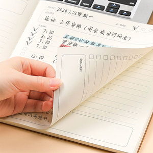 热销工厂聚氨酯皮革方形笔记本定制日用计划员学校未注明日期记事本 - Product Image 2
