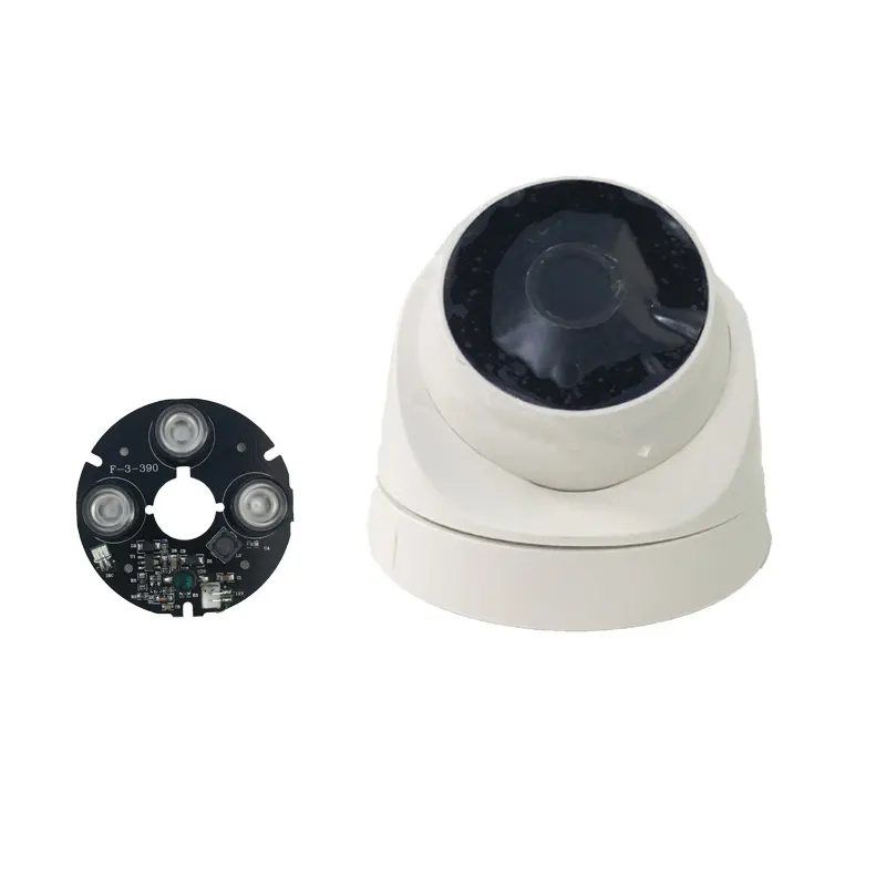 Abs Plastic Indoor Cctv Surveillance Dome Camera Behuizing Shell Cover Case Met 3 * Array Ir Led Board