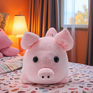 Kawaii hồng đầy đặn lợn Thú nhồi bông Đồ chơi siêu mềm sang trọng Comforter PP bông lưới trang trí nội thất trẻ em món quà sinh nhật rửa UV - Product Image 5