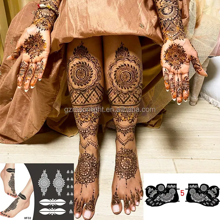 Wholesale India sticker henna tattoo stickers temporary small hand foot tattoo stencil