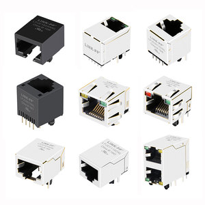 垂直8p8c磁性Rj45 Poe Magjack印刷电路板模块化插孔Rj45连接器 + <span class=keywords><strong>Usb</strong></span>