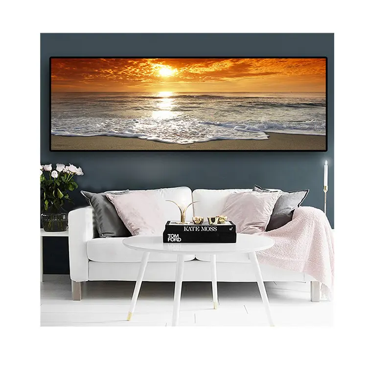 Hoàng hôn bãi biển tự nhiên áp phích phong cảnh và in Canvas vẽ tranh toàn cảnh Scandinavian tường nghệ thuật vẽ tranh vải