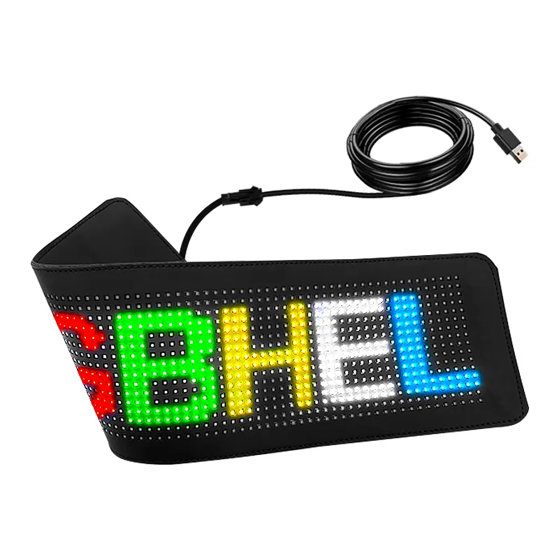 Panel LED flexible, mensaje Digital, tablero de señal LED suave en movimiento, pantalla de desplazamiento Led RGB, pantalla de publicidad LED Flex para coche