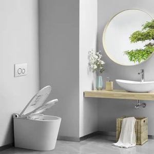 バスルームクラシックラウンドホワイトスマートトイレ自動インテリジェント便器放尿トイレ - Product Image 4
