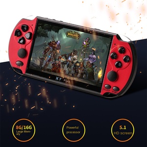 X7PLUS เครื่องเล่นเกม PSP หน้าจอขนาดใหญ่5.1นิ้ว X12ย้อนยุคมินิอาเขต Wi-Fi GBA/อาร์เคดรองรับเครื่องเล่นเกมมือถือสีแดงขาว